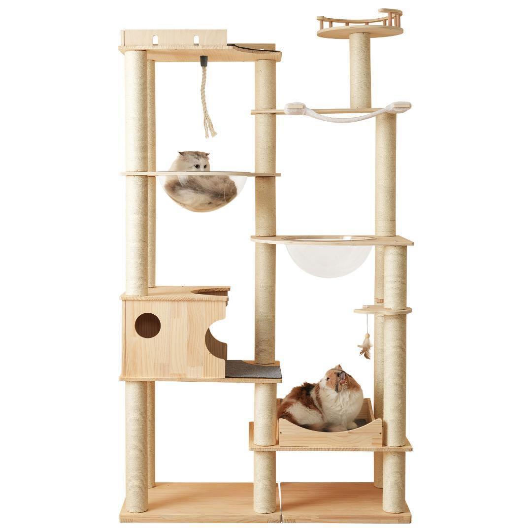 キャットタワー 猫タワー キャットツリー 高さ194cm 据え置き 多頭飼い