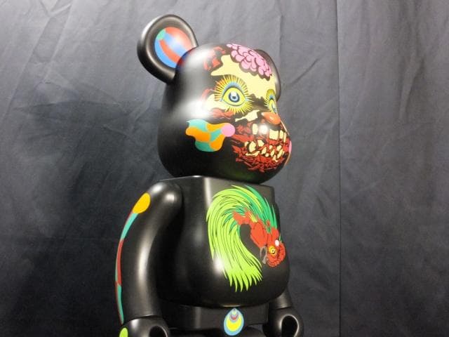 現代美術 田名網敬一　直筆サイン『BE@RBRICK 1000％黒』1205A
