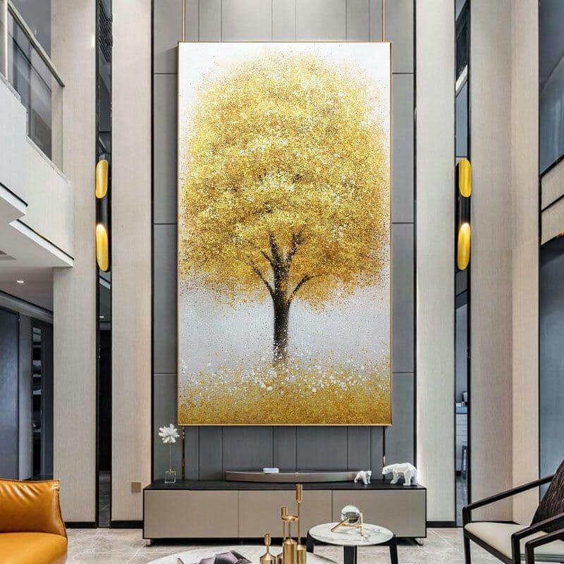 リビング装飾画の抽象的な手描きの油絵の玄関の廊下に掛けてあります。