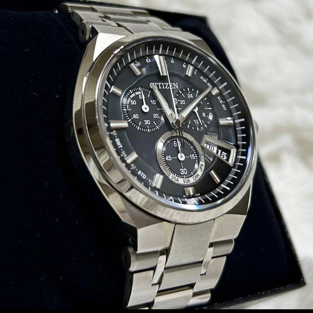 シチズン アテッサ H610-T018050 腕時計 チタン ソーラー電波 黒