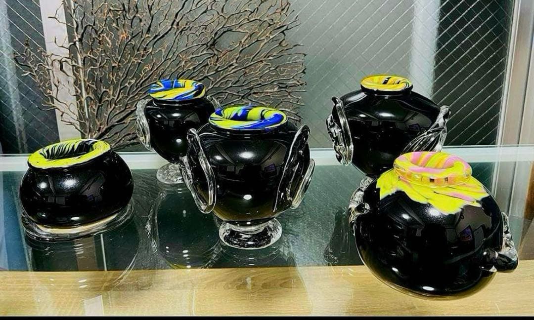 骨董　現代工芸　モダンアート　玉田恭子　雅硝子　花器　花入れ　花瓶　②