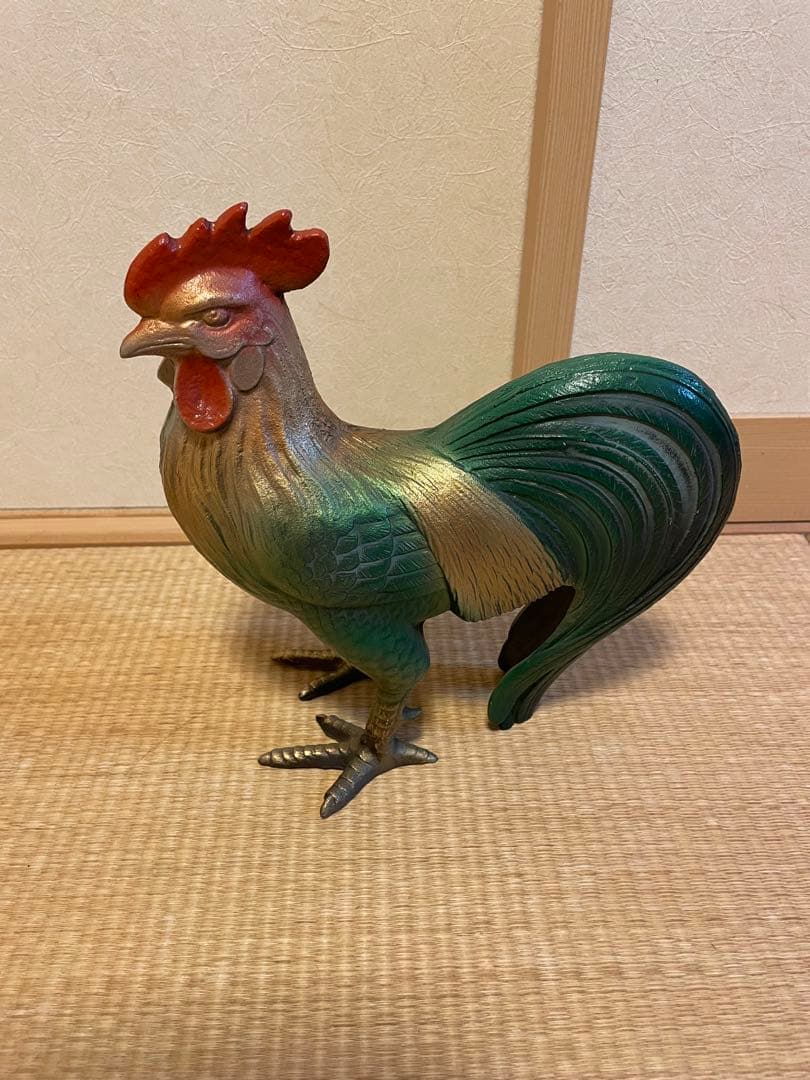 【高級】鉄製　ニワトリ　招福　干支　置物　オブジェ　金属工芸