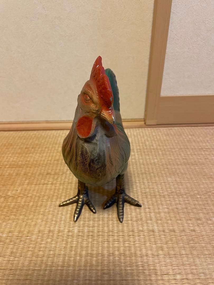 【高級】鉄製　ニワトリ　招福　干支　置物　オブジェ　金属工芸