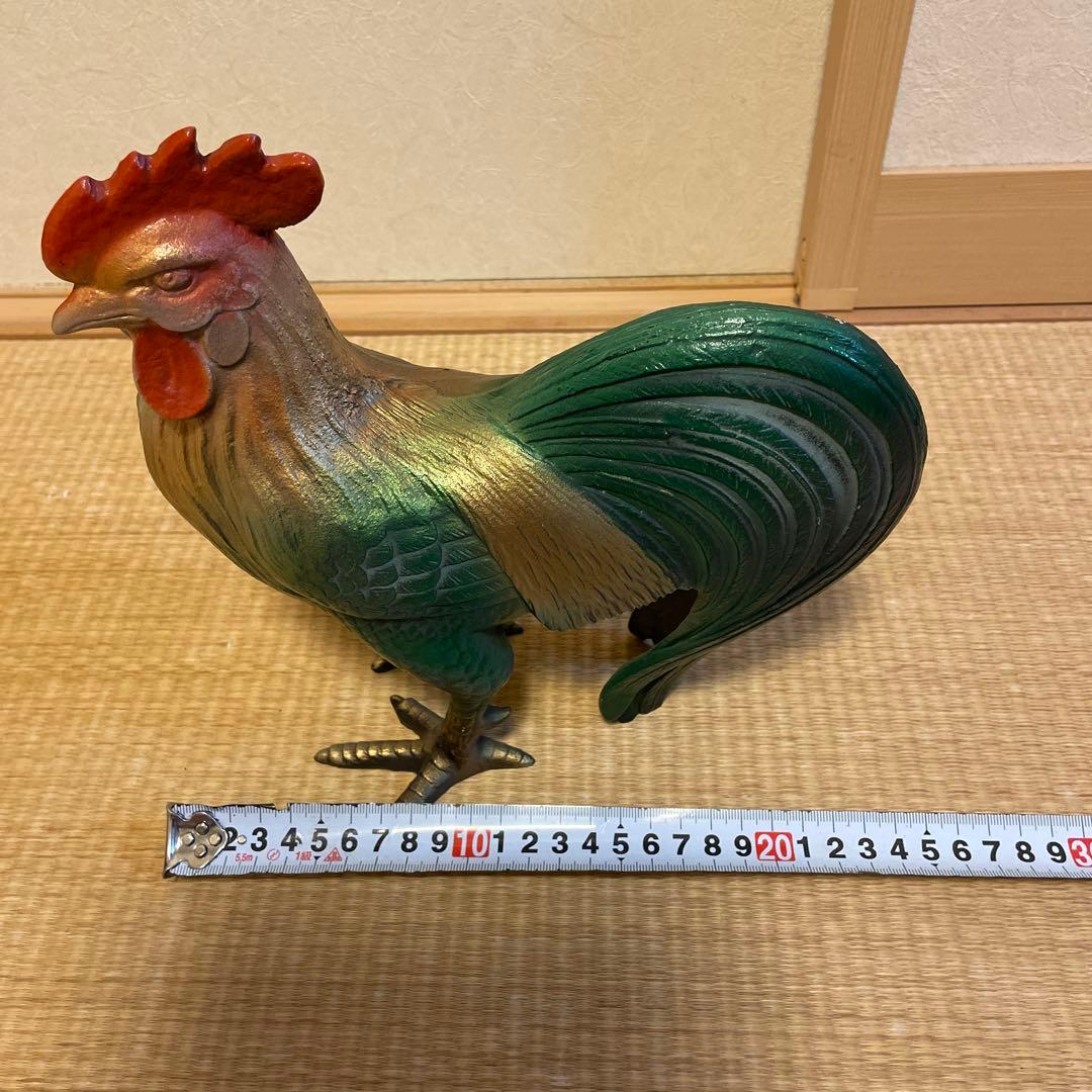 【高級】鉄製　ニワトリ　招福　干支　置物　オブジェ　金属工芸