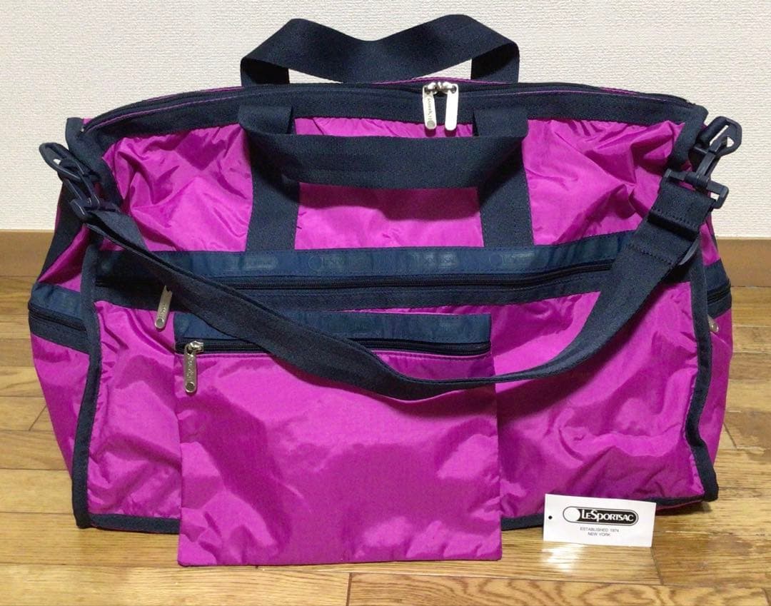 新品　レスポートサック　ラージウィークエンダー　ボストンバッグL ピンクネイビー