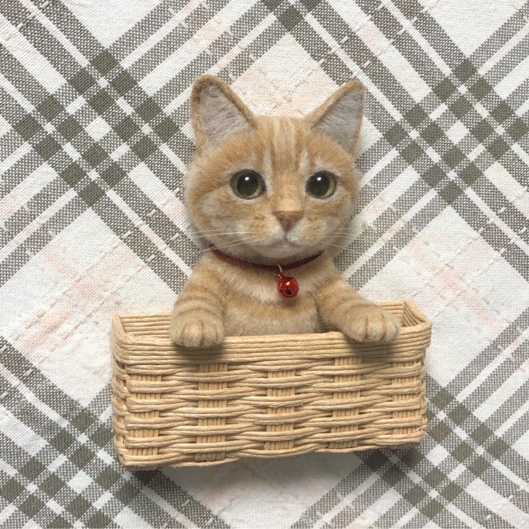 羊毛フェルト 猫 ハンドメイド 夏