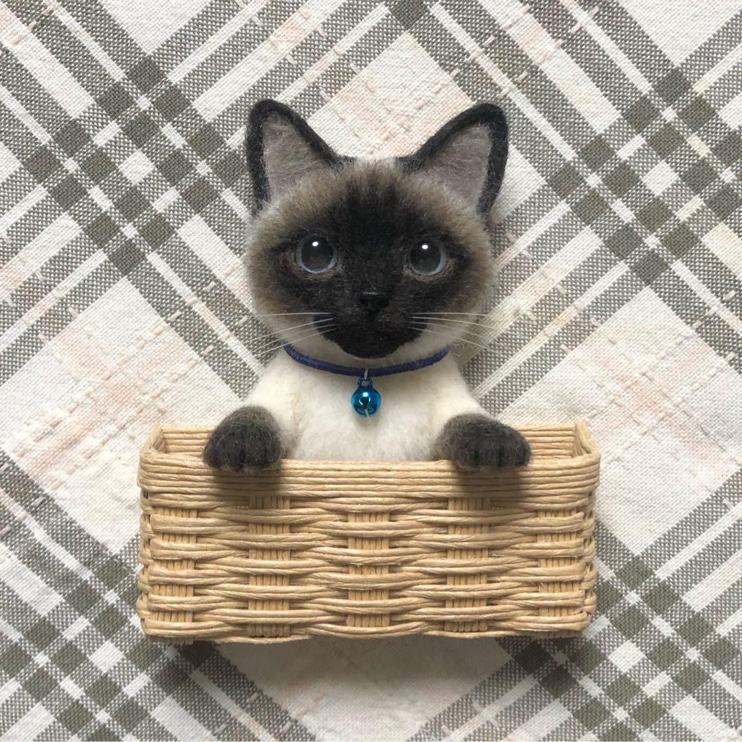 羊毛フェルト 猫 ハンドメイド 夏