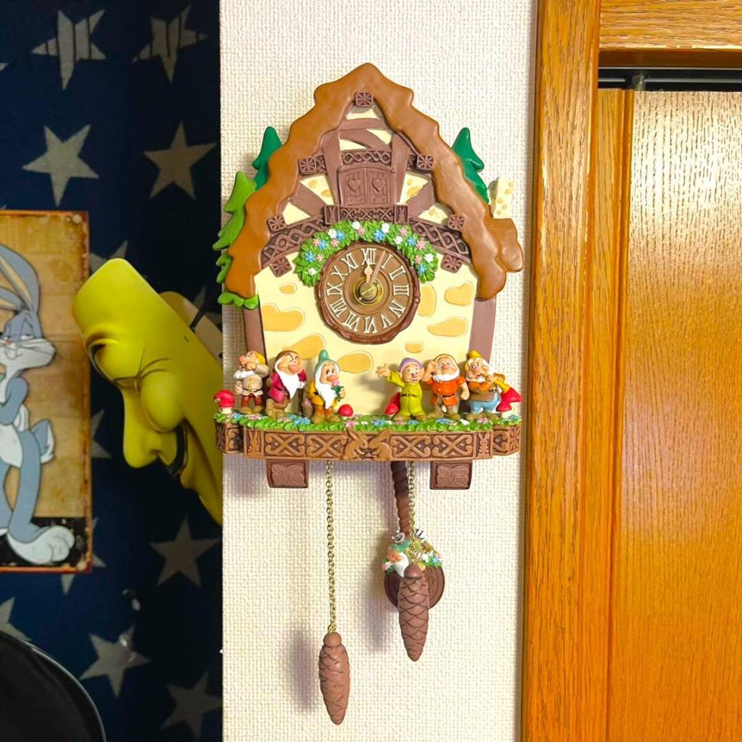 白雪姫  White 七人の小人 壁掛け時計 鳩時計 振り子 ドーピー
