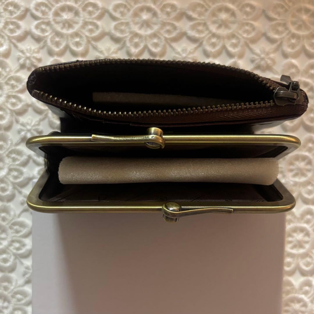 新品 Dakota ダコタ【リードクラシック2】がま口財布 二つ折り財布 チョコ
