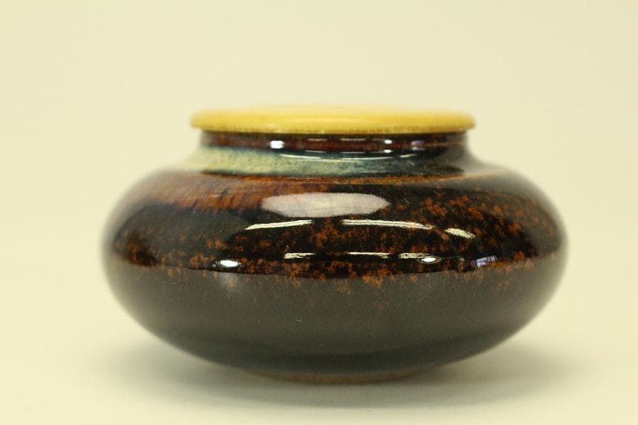 茶道具 時代 茶入 良蓋 古裂仕服(A770)