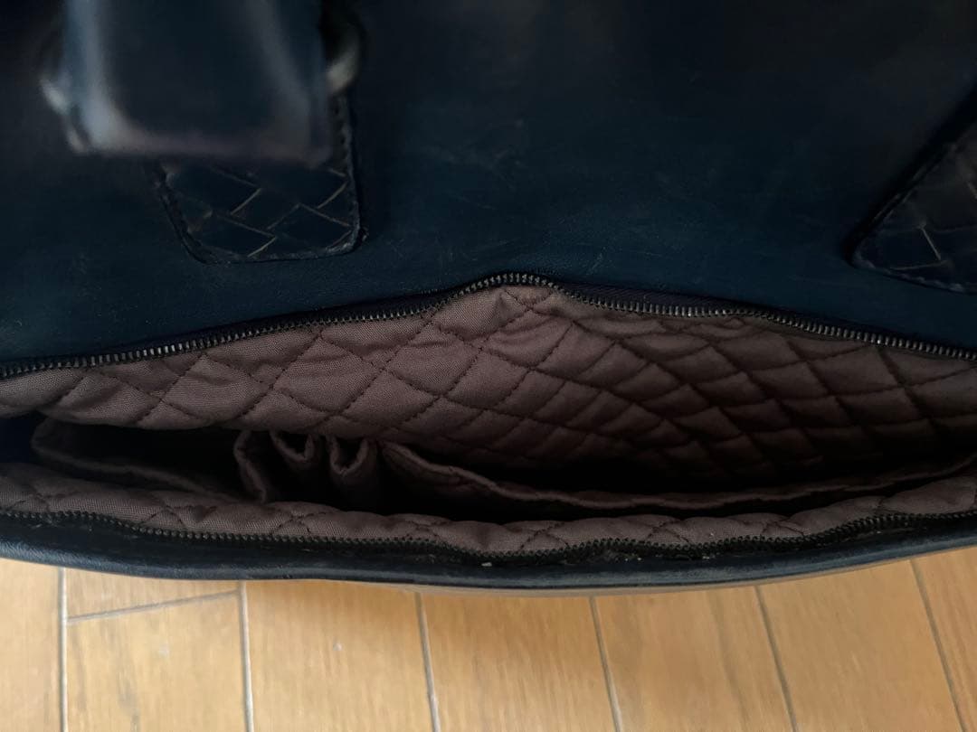 年内最終　値下げ。レザー ビジネスバッグ ブルー　ボッデガヴェネタ