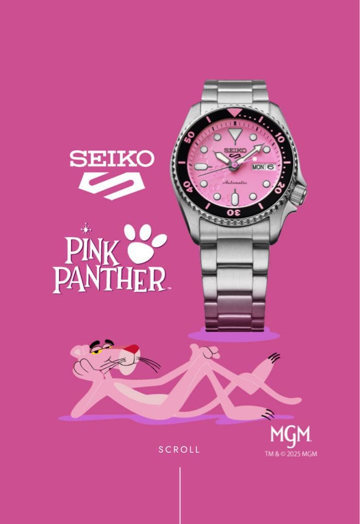 ●セイコー5スポーツ SKX series ピンクパンサー SBSA321