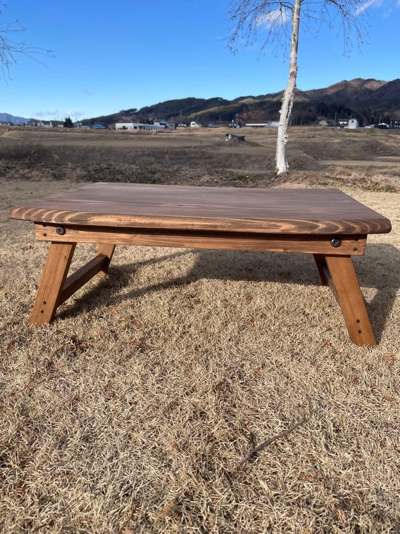 アウトドアテーブル　折りたたみ式　ハンドメイド　ソロキャンプ　アンティーク