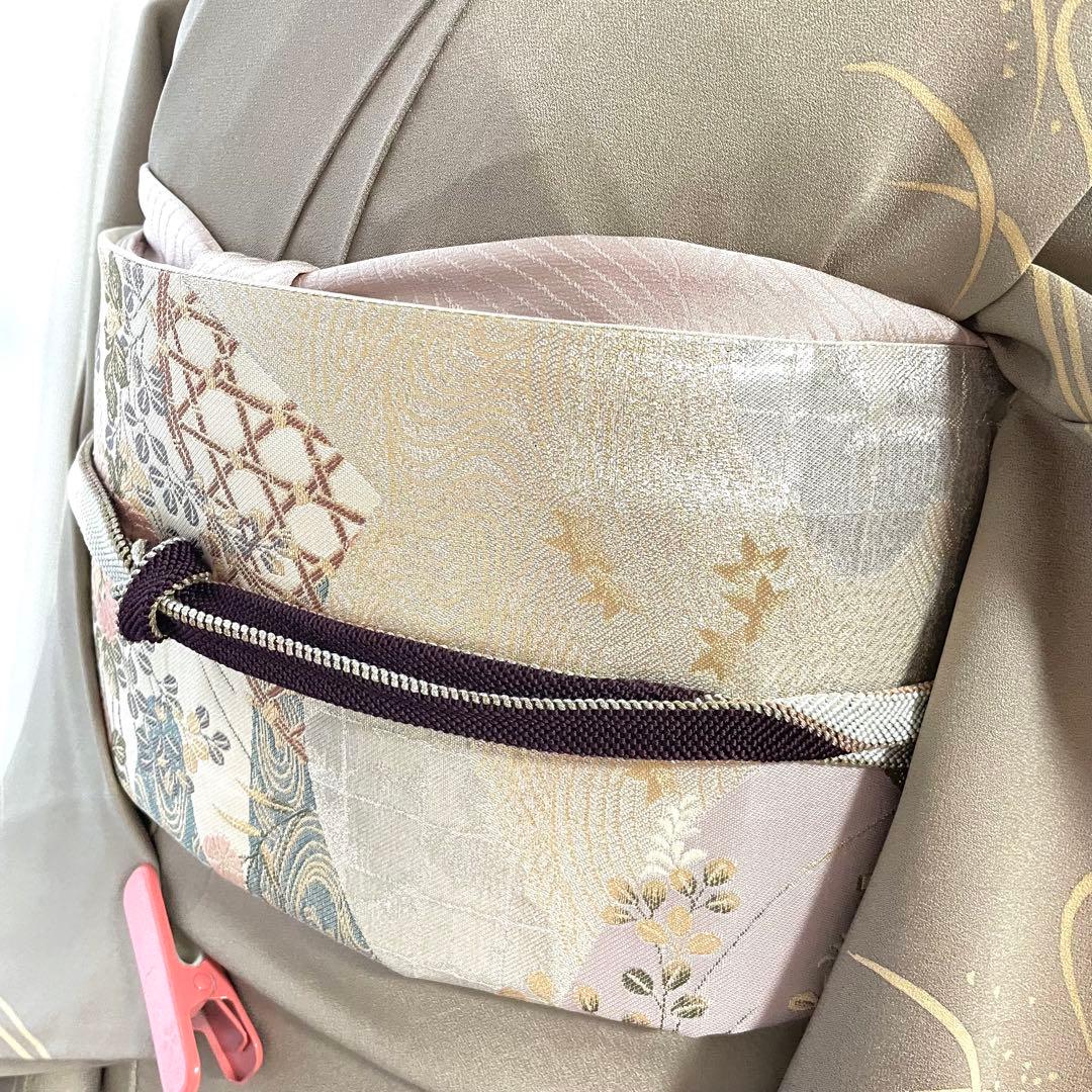 グレージュ 刺繍 4点 フルセット 訪問着 入学式 卒業式 入園式 春 秋 冬