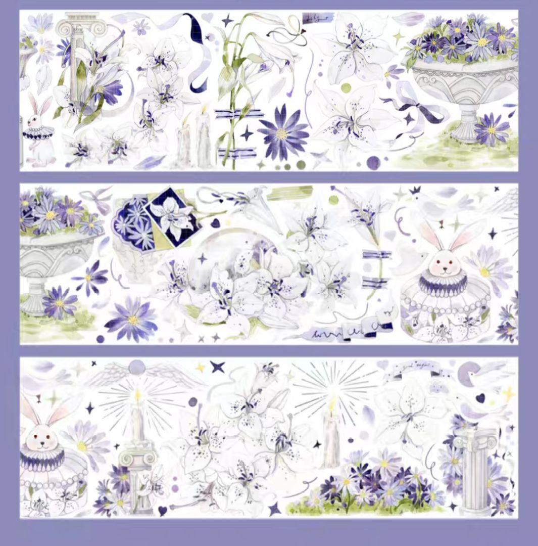 巻売 571★ 海外 マスキングテープ マステ PET 装飾 花 神殿 贝壳光