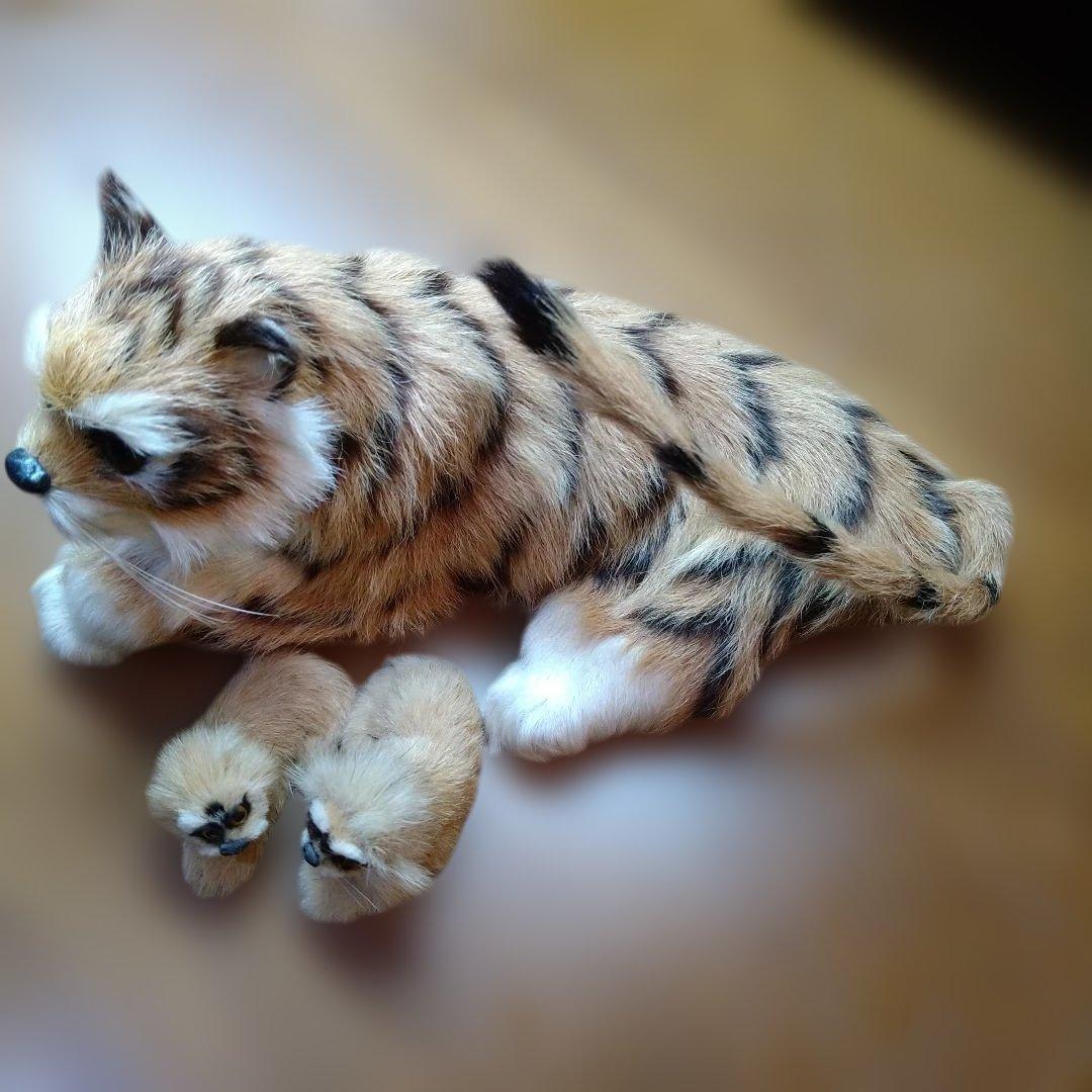 虎の親子置物3体セットA ビンテージ　ハンドメイド　首振り　一点物