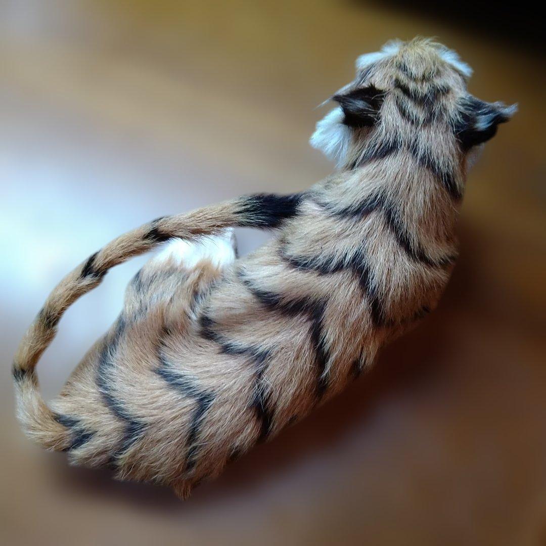 虎の親子置物3体セットA ビンテージ　ハンドメイド　首振り　一点物