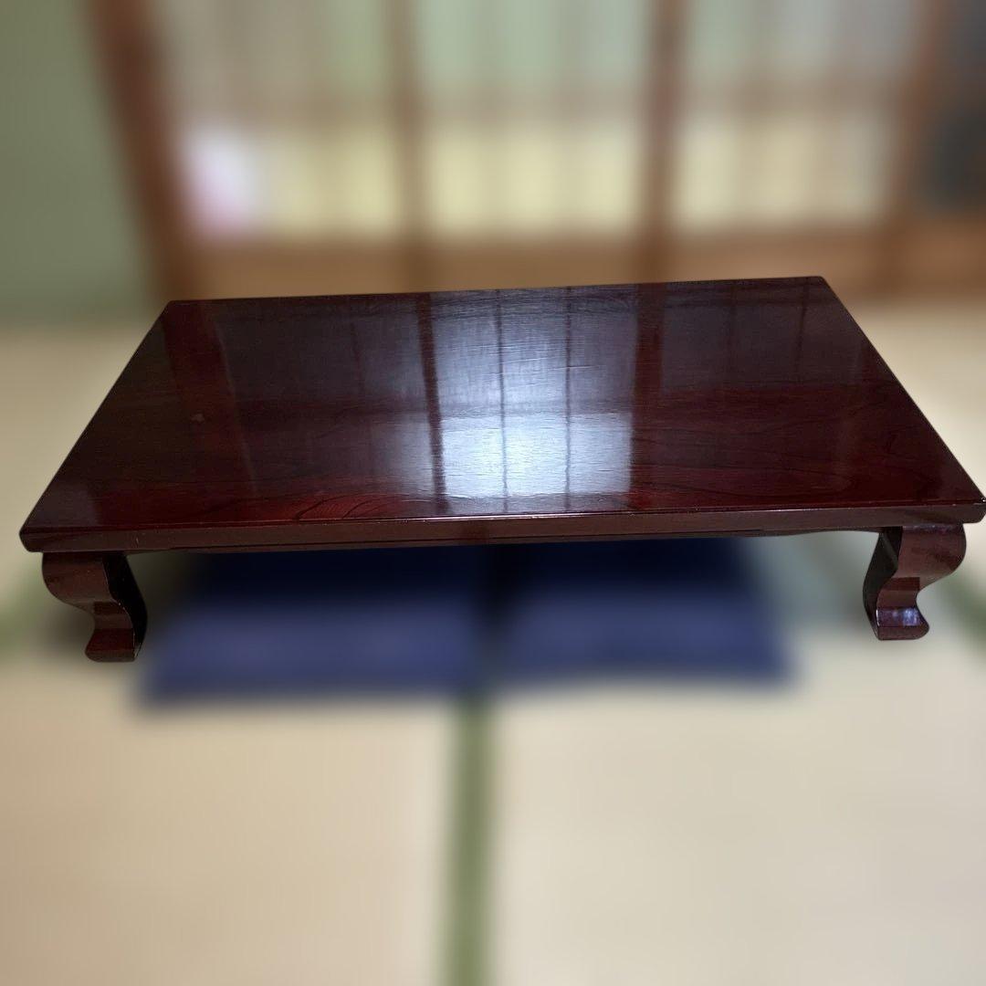 木製ダークブラウン長方形座卓