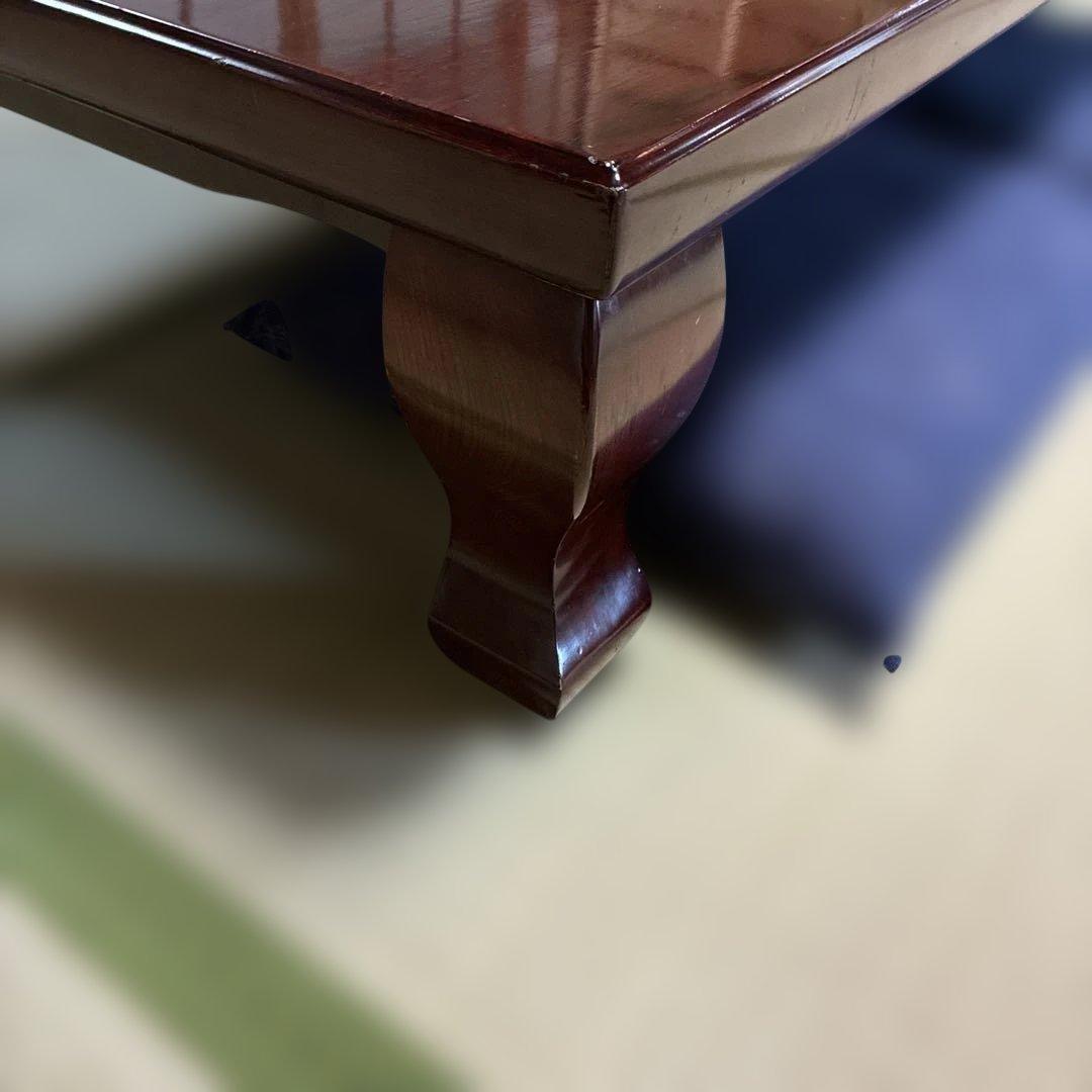 木製ダークブラウン長方形座卓
