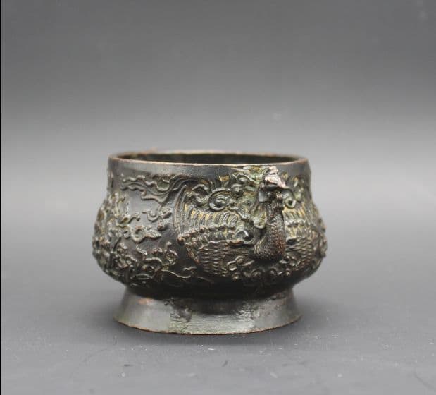 骨董雑品コレクションアンティーク香炉双鳳香炉仏堂奉納工芸品置物