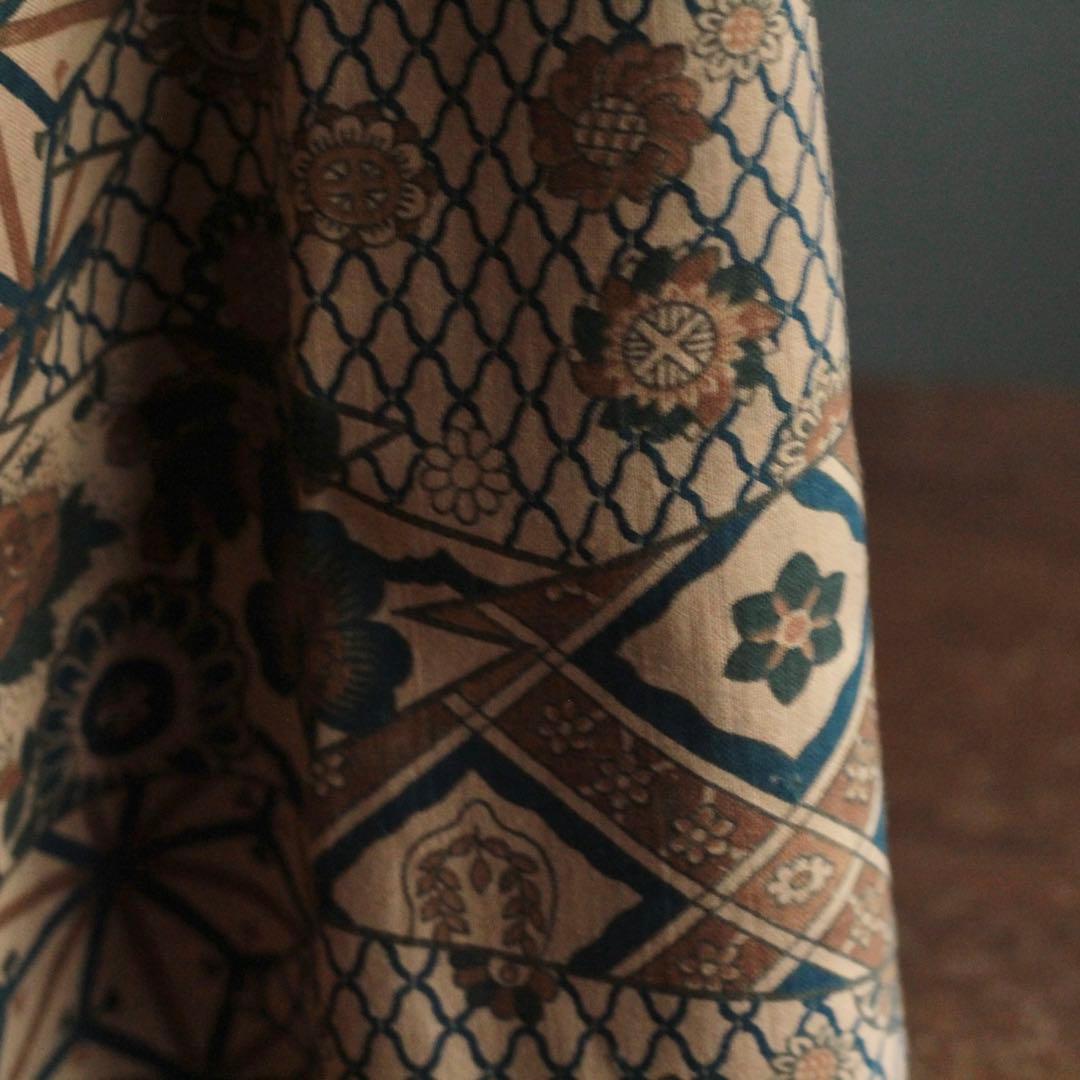 和更紗 大正更紗 木綿 和更紗の文庫本掲載柄 古道具 アンティーク 古布