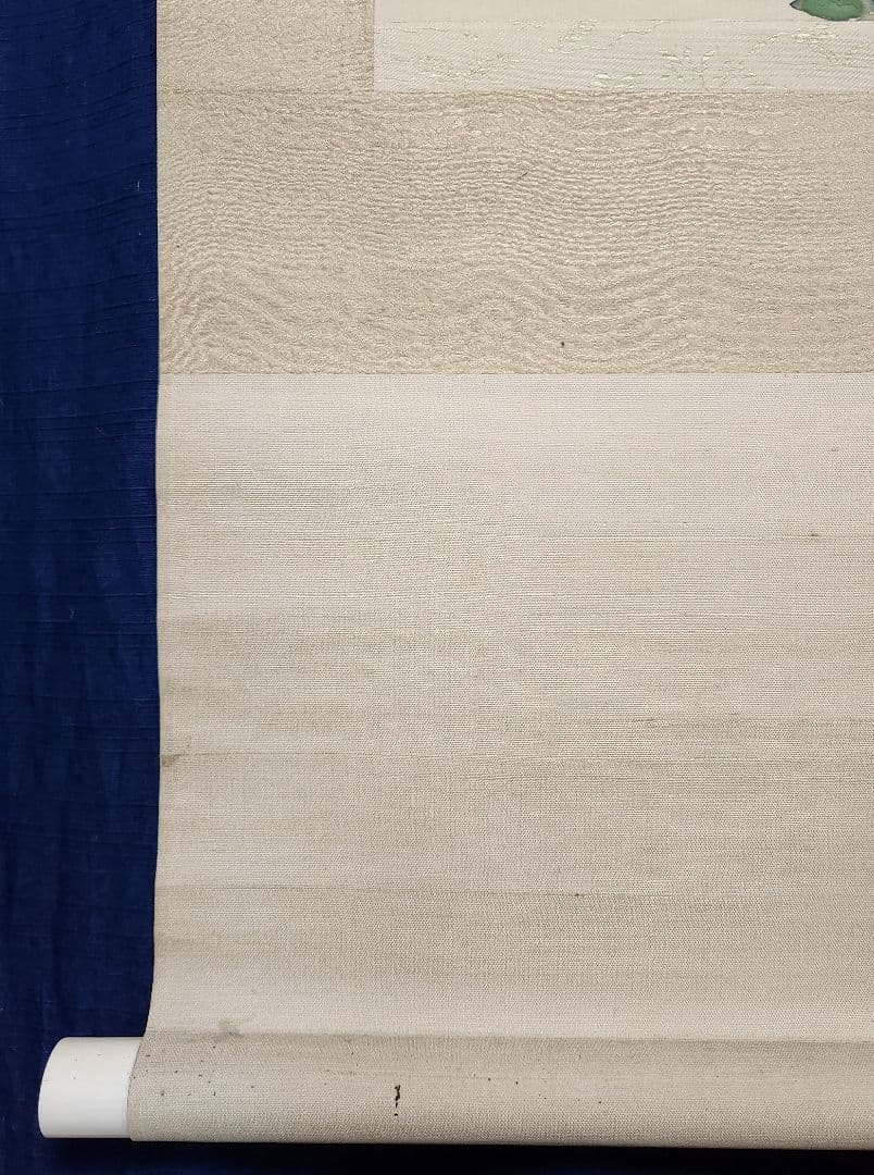 【露草図】二木紫石 2603 共箱 蜂　掛け軸　肉筆