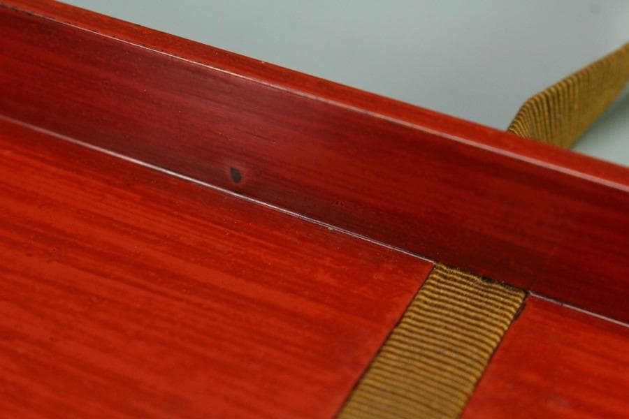 象堂山人造 讃岐彫 讃岐堆朱 牡丹紋 文箱 共箱 旧家蔵出