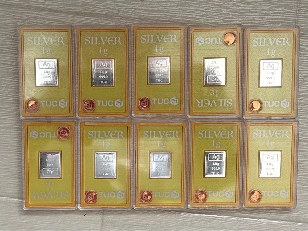 TUC silver 1g バー 10個セット