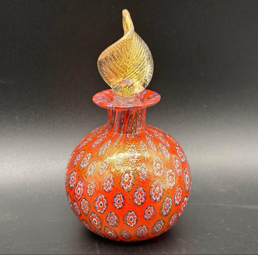 希少　ムラーノ ヴェネチアングラス　香水瓶　ミルフィオリ　置物　ベネチアングラス