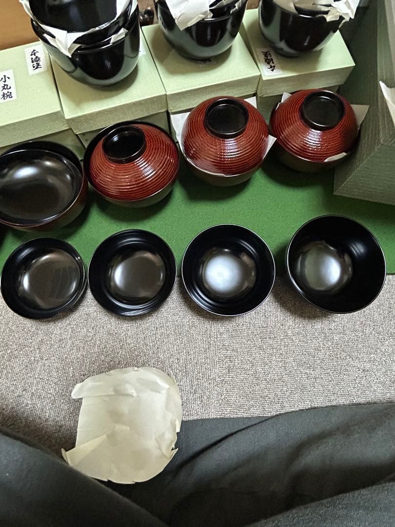 山中塗　懐石道具　一揃　塗師　宗明　未使用、美品