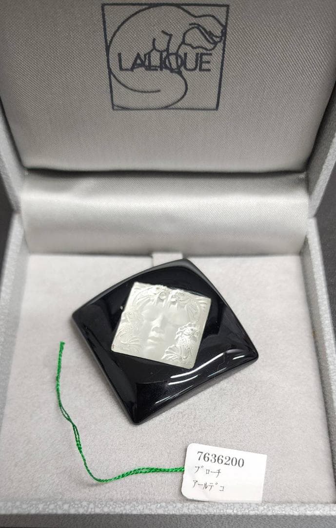 LALIQUE ラリック マスク ド ファム ブローチ アールデコ 四角 箱付き
