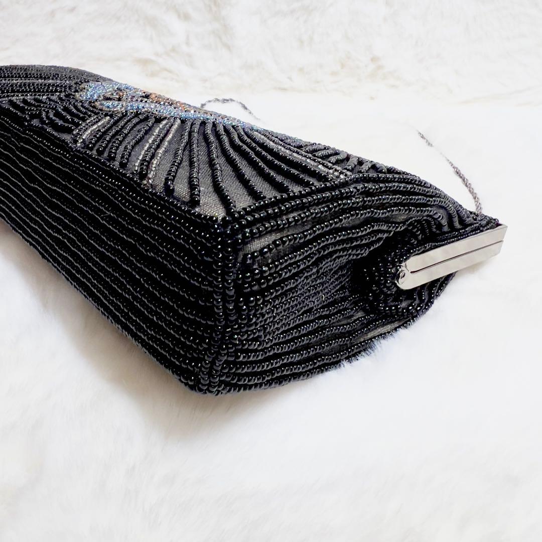 【新品】東京イギン ビーズバッグ ハンドバッグ 総ビーズ刺繍 希少 パーティー