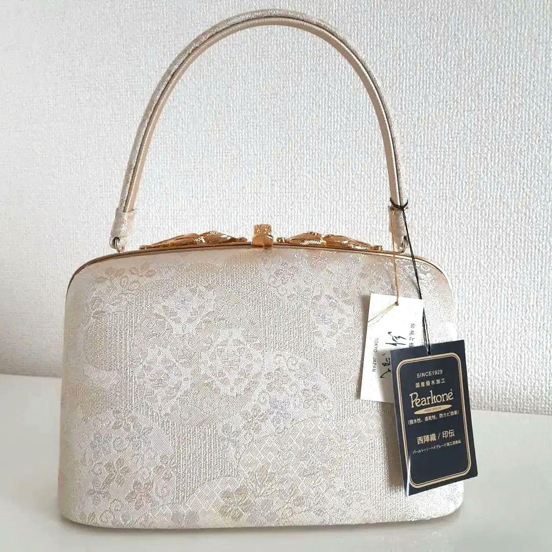未使用 西陣織 / 印伝 彩織 Pearltone 和装用バッグ