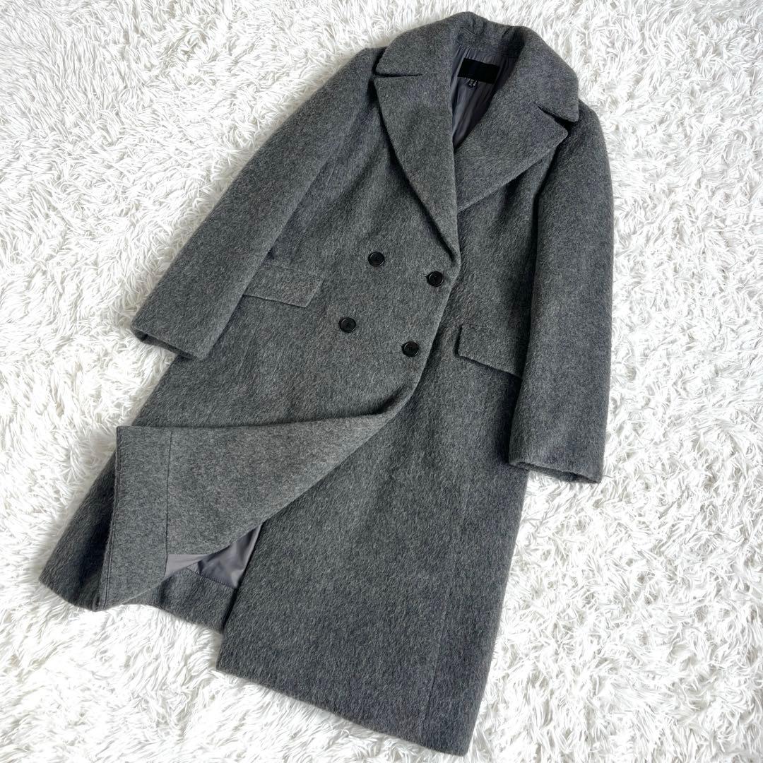 美品☆ ICB チェスターダウンコート　アルパカ混　グレー　M〜Lサイズ