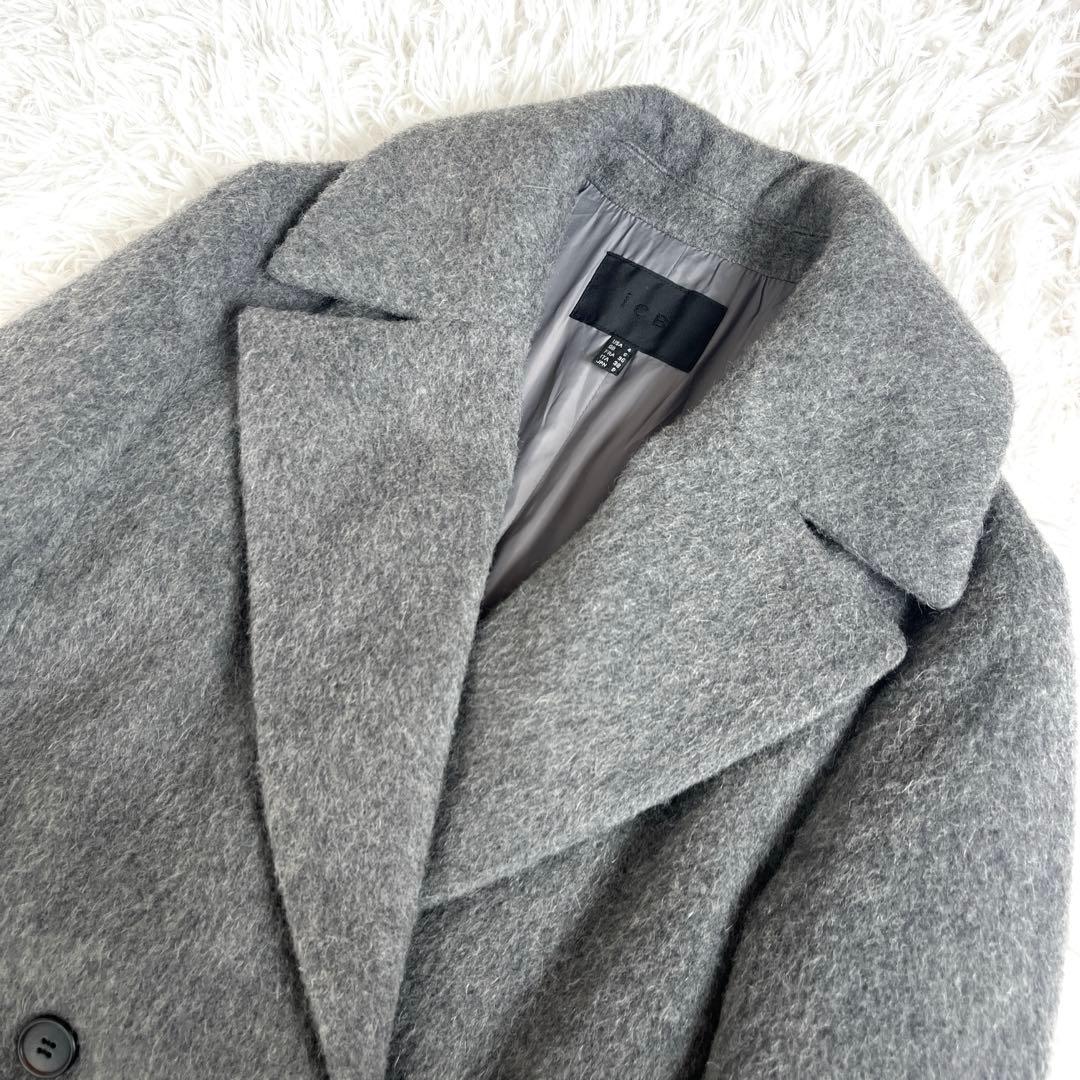 美品☆ ICB チェスターダウンコート　アルパカ混　グレー　M〜Lサイズ