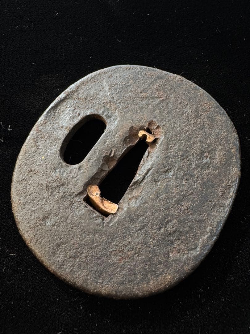 無銘 鉄地鐔 鍔 拵 日本刀 刀装具 骨董 古美術 江戸時代 脇差