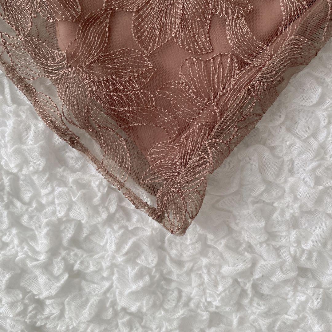 AIMER エンブロイダリーチュールパイピングドレス レースワンピース 結婚式