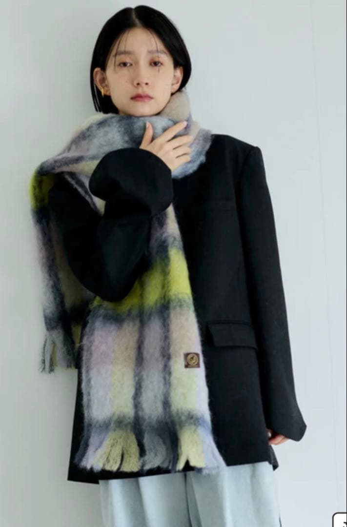 MANTAS EZCARAYマンタス エスカライ モヘヤチェックマフラーストール