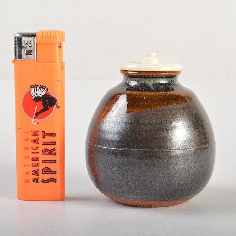 茶道具　京焼　竜谷窯　宮川香雲造　茶入　仕覆付　共箱　V　6827