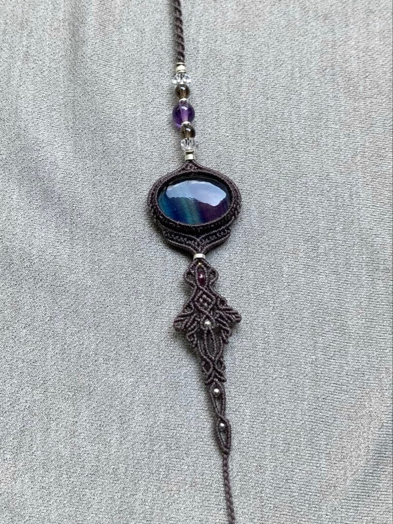 フローライト　マクラメブレスレット