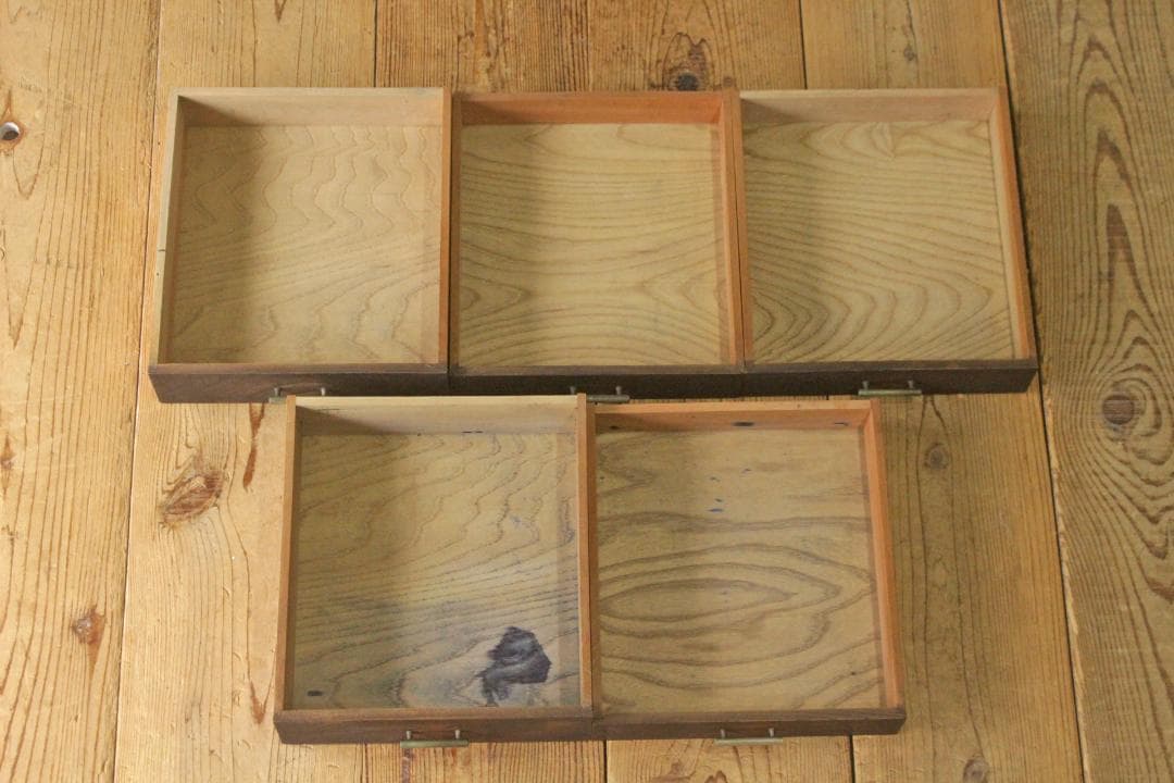 レトロ 卓上小引き出し 抽斗 5杯 収納 小物入れ レターケース B5 木製