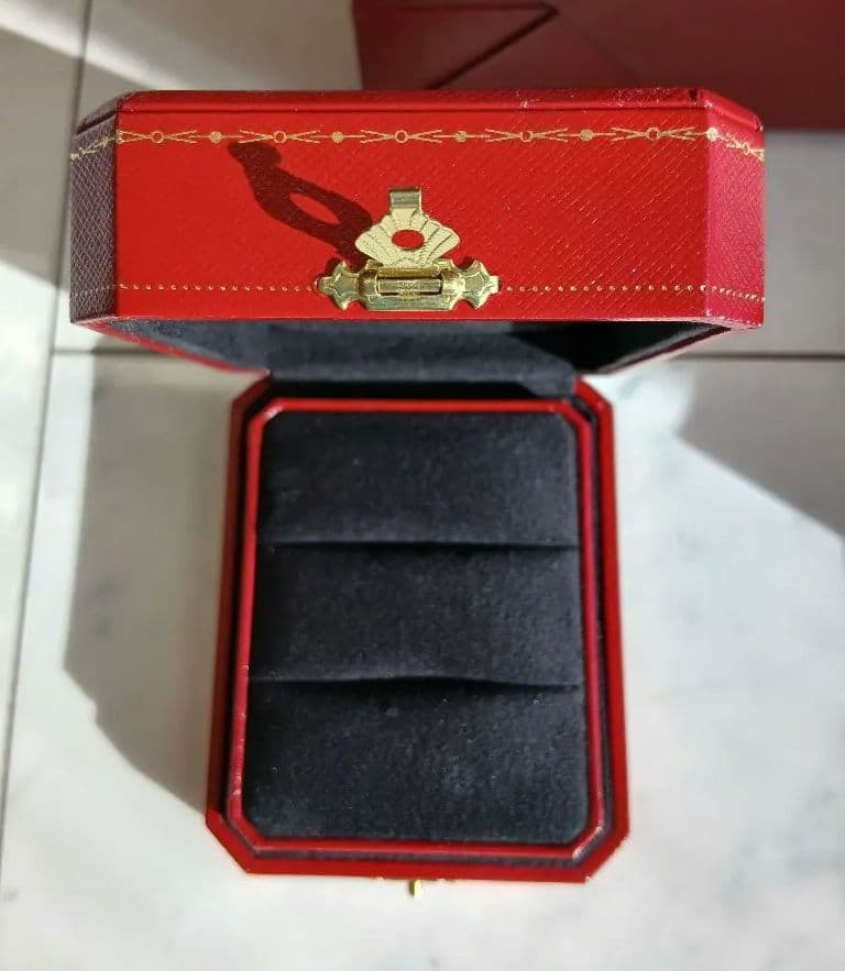 【美品】空箱 Cartier ペアリングケース 指輪入れ 外箱 ショッパー付き