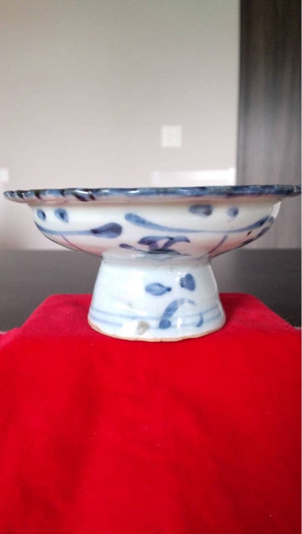 祭器　馬上杯　唐物　コンポート皿　清朝　中国美術　青花　古染付