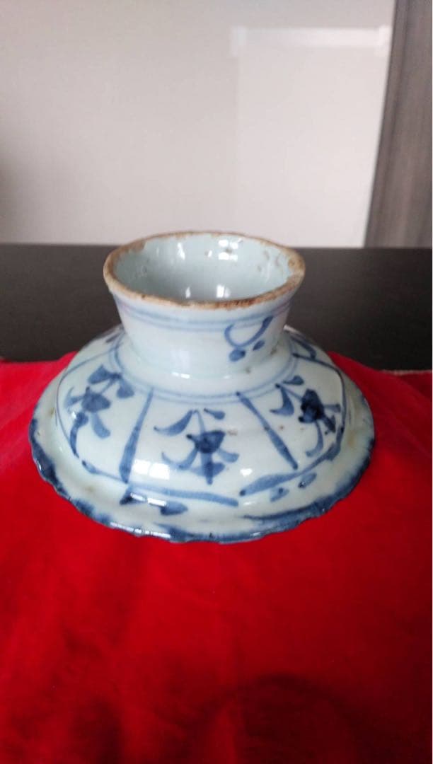 祭器　馬上杯　唐物　コンポート皿　清朝　中国美術　青花　古染付