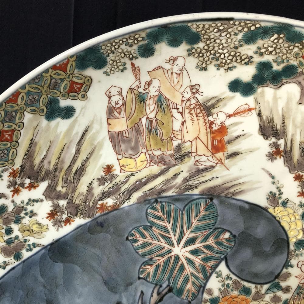 e2239 古伊万里 色絵 大皿 径41cm
