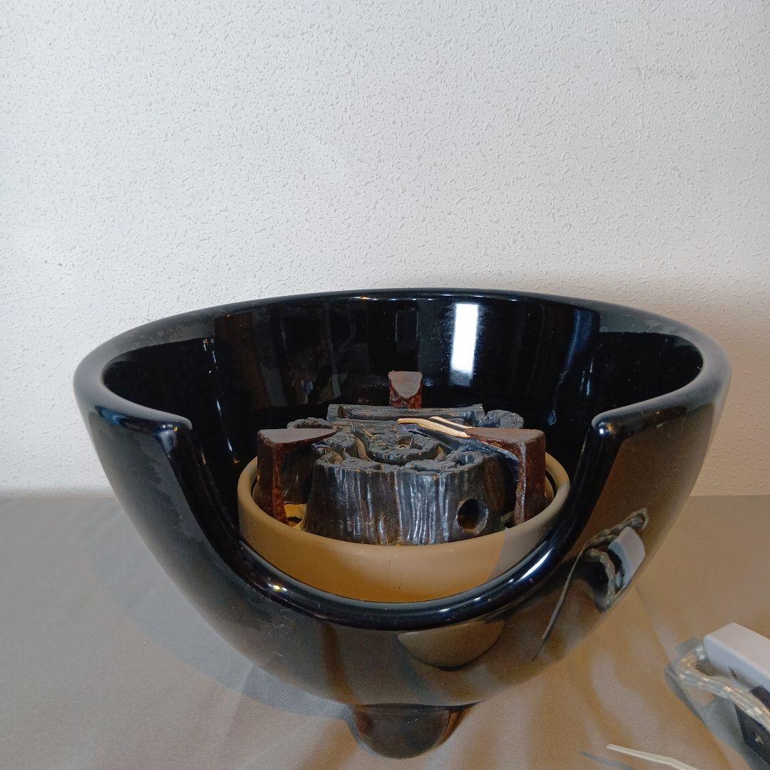 値下げ茶道具　風呂型電熱器　真塗紅鉢型　　　 敷板付