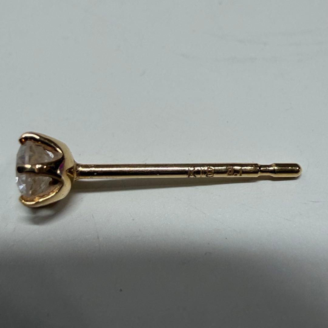 ど*て様 k18 ダイヤモンド0.1ct ラウンドブリリアントカットピアス