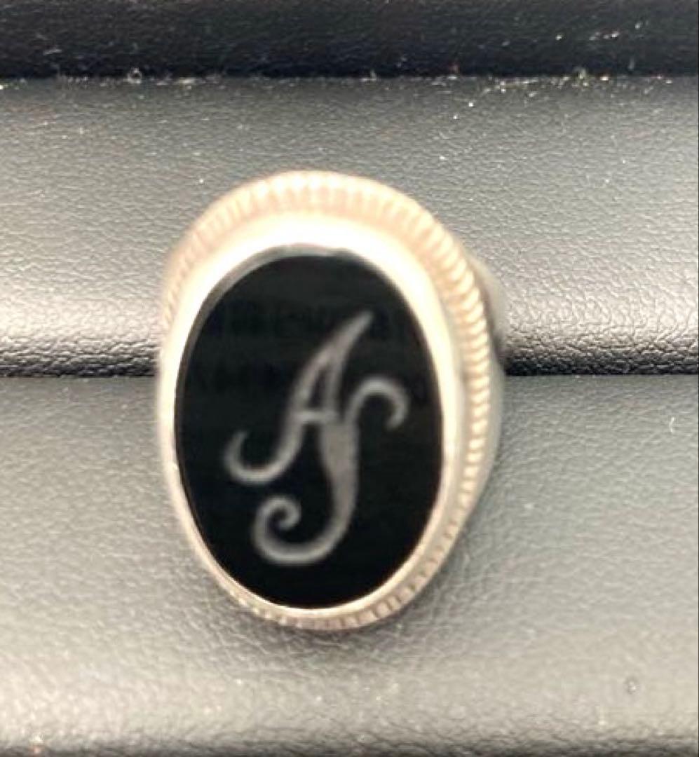 Rinrin。 様　　アガットロゴ刻印シルバーリング 10.5号925 オニキス