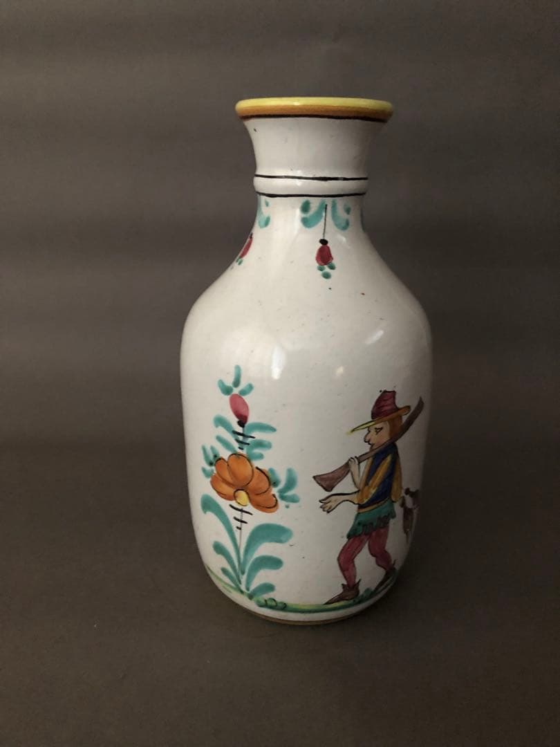 イタリア陶器　デルータ焼　花瓶　Deruta