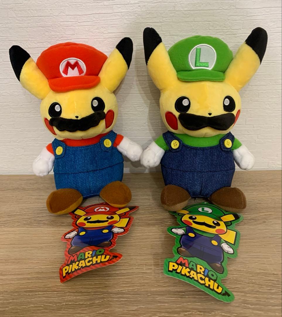 ま*な様 マリオピカチュウ　ルイージぬいぐるみ　ポケモンセンター